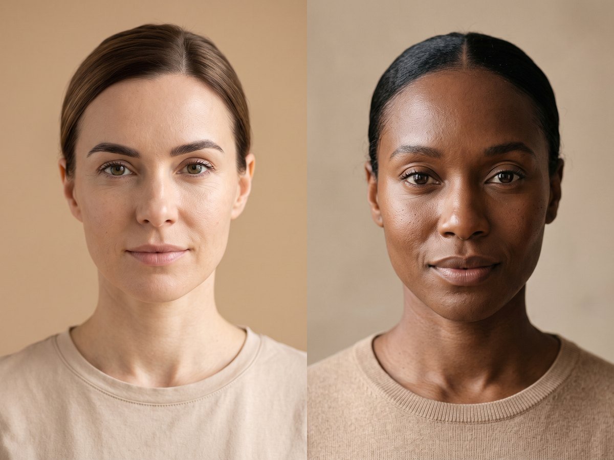 Visages de phototypes différents